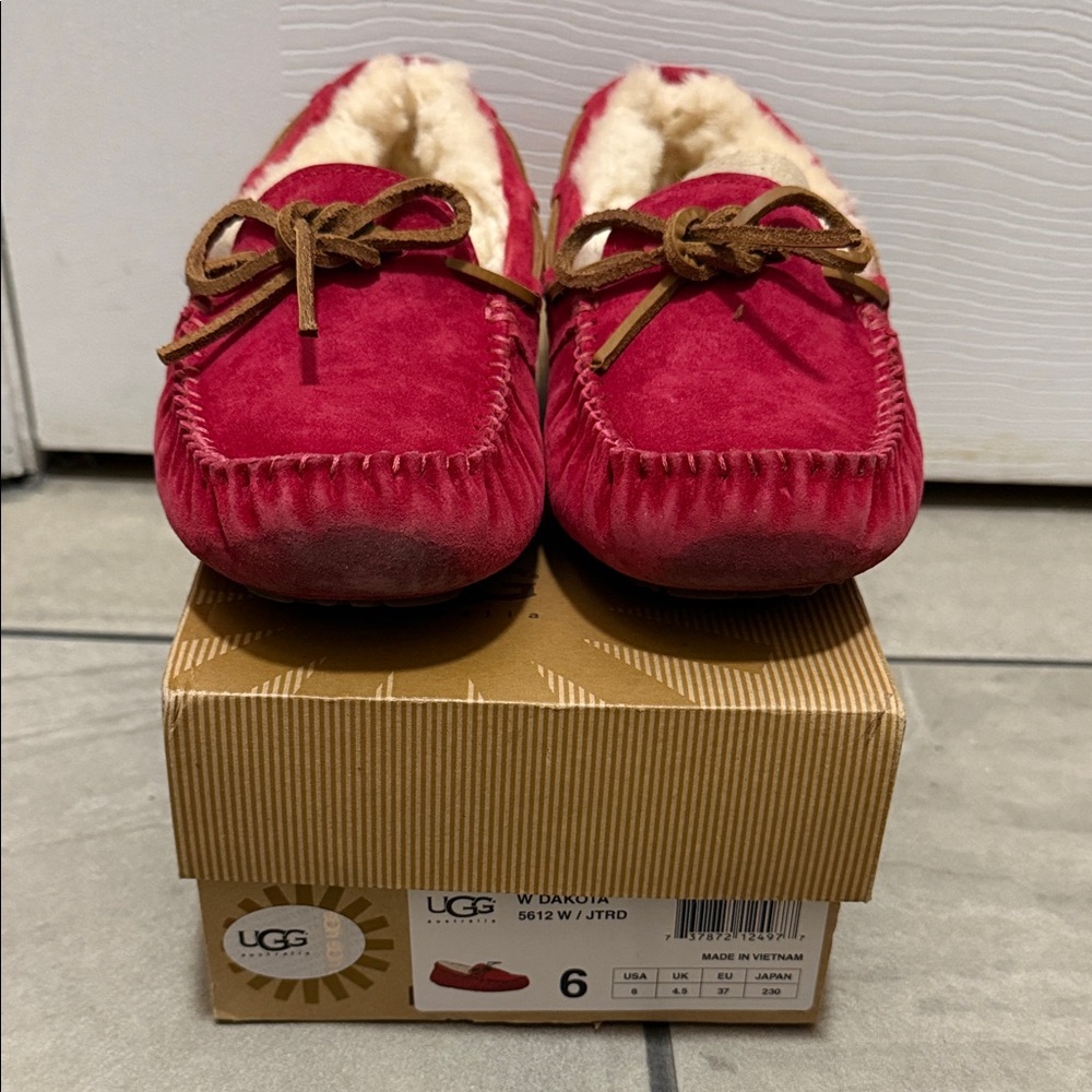 UGG Women W Dakota Red Slippers with Plush Lining